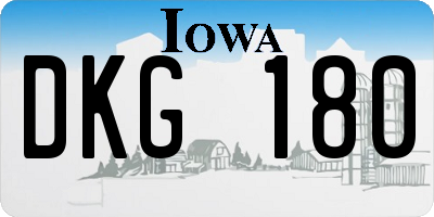 IA license plate DKG180