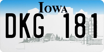 IA license plate DKG181