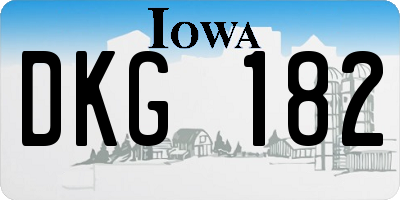 IA license plate DKG182