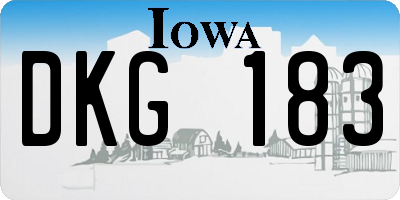 IA license plate DKG183