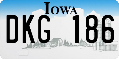 IA license plate DKG186
