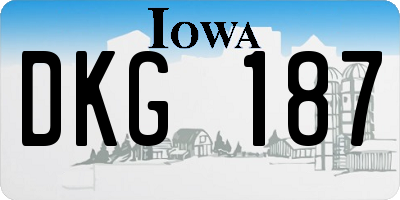 IA license plate DKG187