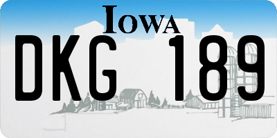IA license plate DKG189