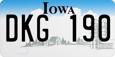 IA license plate DKG190