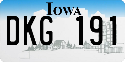 IA license plate DKG191