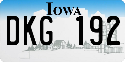 IA license plate DKG192