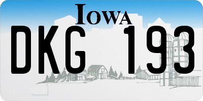 IA license plate DKG193