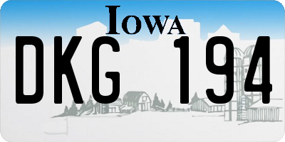 IA license plate DKG194
