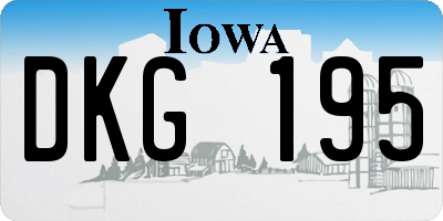IA license plate DKG195