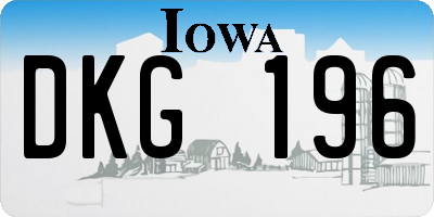 IA license plate DKG196