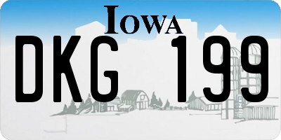 IA license plate DKG199