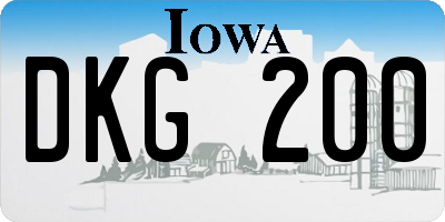 IA license plate DKG200