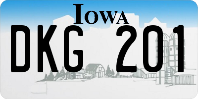 IA license plate DKG201
