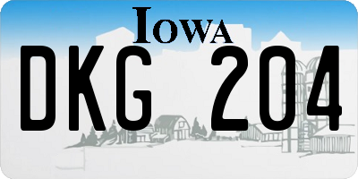 IA license plate DKG204