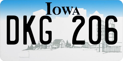 IA license plate DKG206