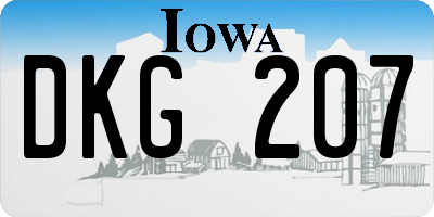 IA license plate DKG207