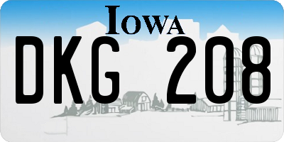 IA license plate DKG208