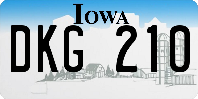 IA license plate DKG210