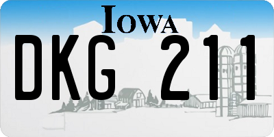 IA license plate DKG211