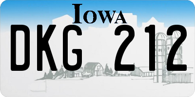 IA license plate DKG212