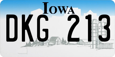 IA license plate DKG213