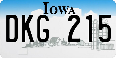 IA license plate DKG215