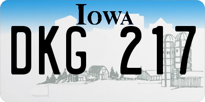 IA license plate DKG217