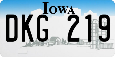 IA license plate DKG219