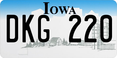 IA license plate DKG220