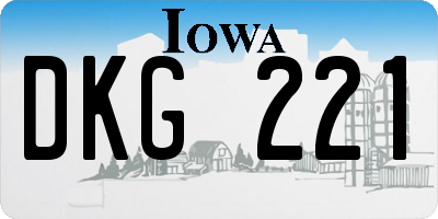 IA license plate DKG221