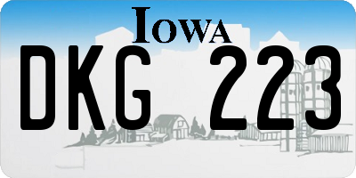 IA license plate DKG223