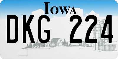 IA license plate DKG224