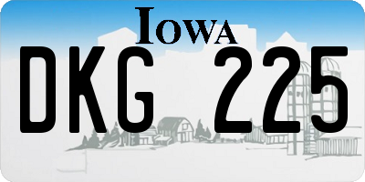 IA license plate DKG225