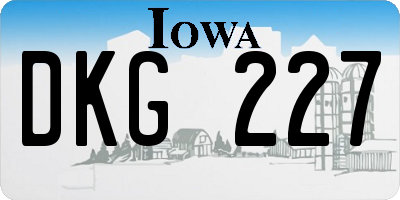 IA license plate DKG227
