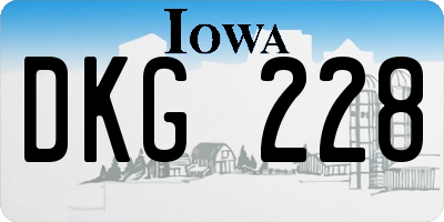 IA license plate DKG228