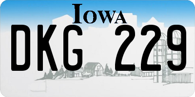 IA license plate DKG229