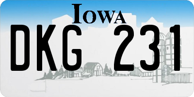 IA license plate DKG231