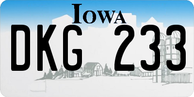IA license plate DKG233