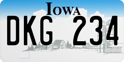 IA license plate DKG234