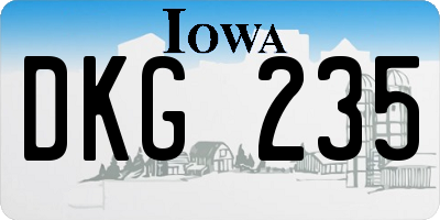 IA license plate DKG235