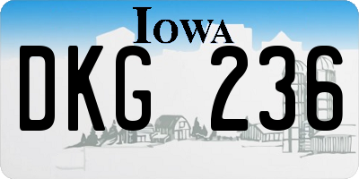 IA license plate DKG236