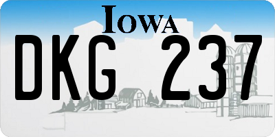 IA license plate DKG237