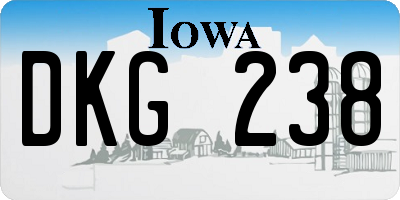 IA license plate DKG238