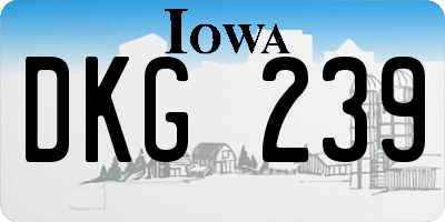 IA license plate DKG239