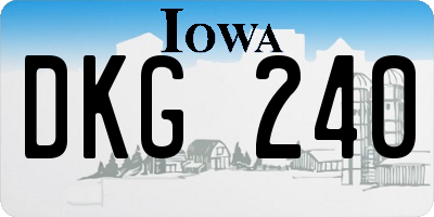 IA license plate DKG240
