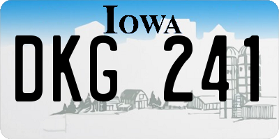 IA license plate DKG241