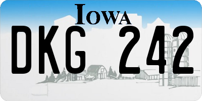IA license plate DKG242