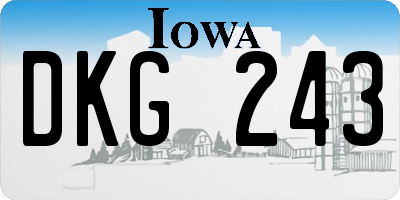 IA license plate DKG243