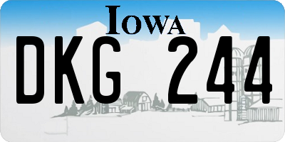 IA license plate DKG244