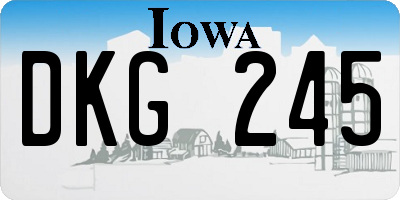 IA license plate DKG245